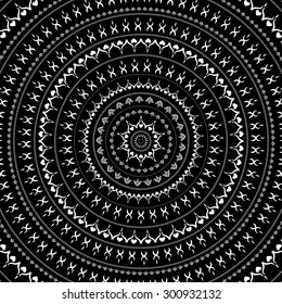 Vector vintage background Mandala. Indian decorative pattern.
