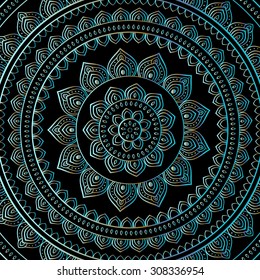 Vector vintage background.  Mandala. Indian decorative pattern.
