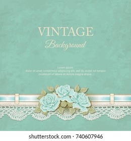 Vector vintage background with roses.
