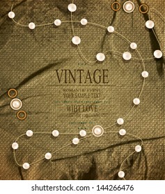 vector vintage background with strings of pearls