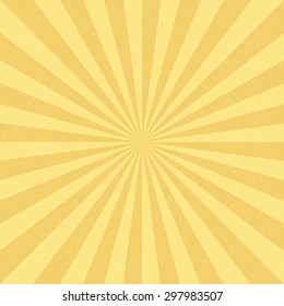 Vector Vintage background with Sun rays. Old paper with stains