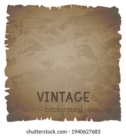 Fondo vectorial vintage con bordes rotos. Textura gruesa del papel viejo.