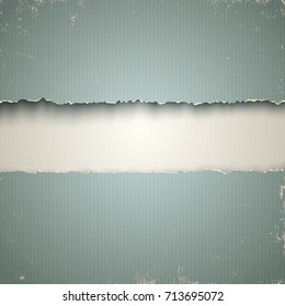 Vector vintage background with torn old paper. White and torn old paper background.