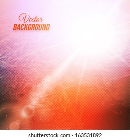 Vector vintage background with transparent grid and sun glares