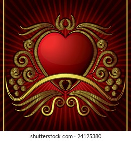 Vector vintage background - Valentine theme