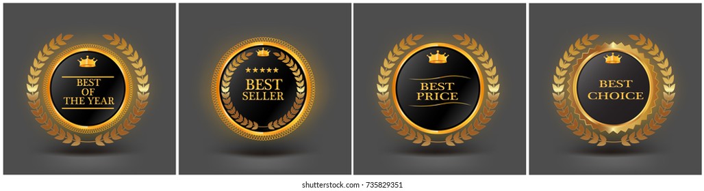 vector vintage badges collection "Best choice", "Premium quality", "Bestseller", "Best price"