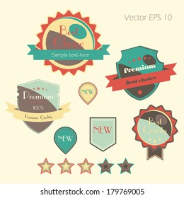 Vector vintage badges collection: Premium quality, Best choice, Best quality, New