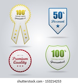 Vector Vintage badges set, stitched style. Text graphic style included to apply to any text you want