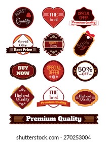 Vector vintage badges, stickers, ribbons, banners and labels. Creative graphic design illustrations. Isolated on white background