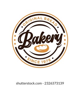 Vector vintage bakery logo concept