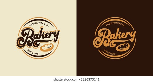 Vector vintage bakery logo concept