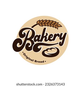 Vector vintage bakery logo concept