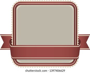 vector vintage banner with red ribbon isolated on white background
