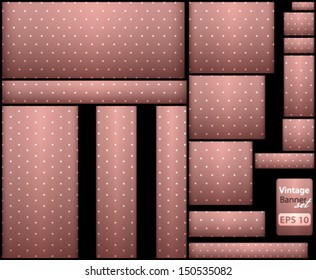 Vector vintage banner set illustration with various sizes