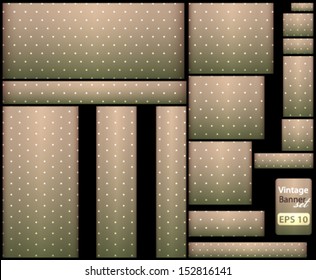 Vector vintage banner set illustration with various sizes