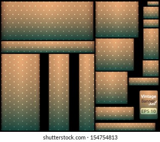 Vector vintage banner set illustration with various sizes