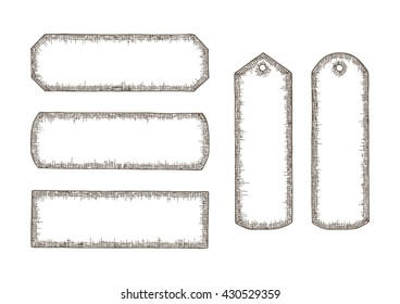 Vector Vintage banners and labels. Hand drawn grunge banners and labels