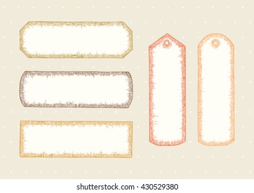 Vector Vintage banners and labels. Hand drawn grunge banners and labels