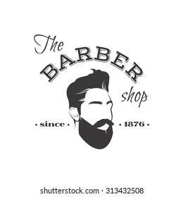 Vector vintage barber shop logo for your design