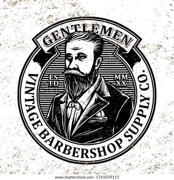vector of vintage\
barbershop emblem logo