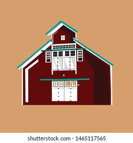 vector vintage barn house for logo, element and iluustration