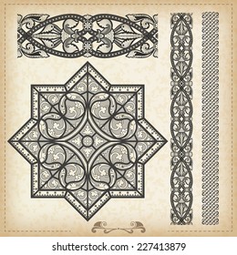 Vector vintage baroque border frame card cover 
