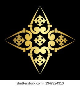 Vector  vintage baroque cross ornament. Retro pattern antique  acanthus