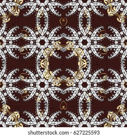 Vector vintage baroque floral pattern in gold.  