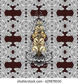 Vector vintage baroque floral pattern in gold. Ornate decoration. 