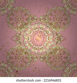 vector vintage baroque floral seamless pattern in gold. Ornate decoration. Luxury, royal and Victorian concept. Golden pattern on a colors with golden elements.