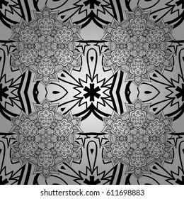 Vector vintage baroque floral seamless pattern in white. Ornate decoration. Luxury, royal and Victorian concept. Golden pattern on a background with white elements.
