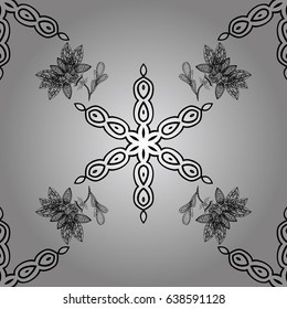 Vector vintage baroque floral seamless pattern in gray. Luxury, royal and Victorian concept. Winter pattern with gray elements. Ornate decoration.
