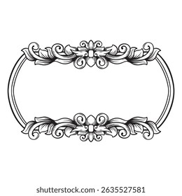 Vector vintage baroque frame. Retro pattern antique style acanthus