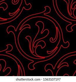 Vector vintage baroque ornament. Retro pattern antique style acanthus. Seamless pattern