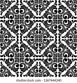 Vector  vintage baroque ornament. Retro pattern antique style acanthus. Seamless pattern