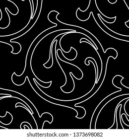 Vector Vintage Baroque Ornament. Retro Pattern Antique Style Acanthus. Seamless Pattern