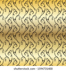 Vector vintage baroque ornament. Retro pattern antique style acanthus. Seamless pattern