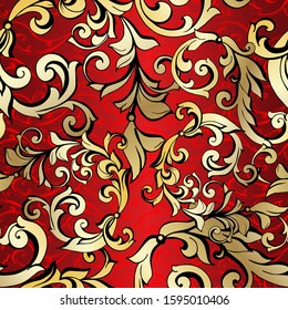 Vector vintage baroque ornament. Retro pattern antique style acanthus. Seamless pattern