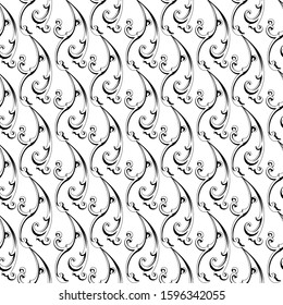 Vector  vintage baroque ornament. Retro pattern antique style acanthus. Seamless pattern