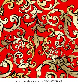 Vector vintage baroque ornament. Retro pattern antique style acanthus. Seamless pattern