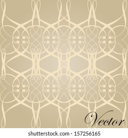 Vector vintage color beige sin soldadura textil o de papel adorno en fondo de papel pintado marrón, para retro,decoración,antiguo,floral,tejido,decorativo,antiguo,victoriano,texturado,diseño de baldosas barrocas de lujo