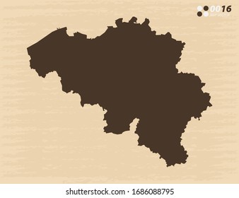 Vektorillustration Vintage von Belgien Karte auf alten Papierhintergrund.