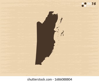 Vector vintage de Belice mapa de fondo de papel antiguo.