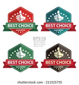 Vector : Vintage Best Choice Guarantee Icon, Badge, Sticker or Label Isolated on White Background