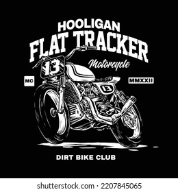 vector of vintage bike custom flat track motorcycle illustration