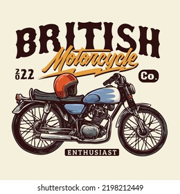 vector of vintage bike custom motorcycle illustration