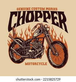 vector of vintage bike custom motorcycle illustration