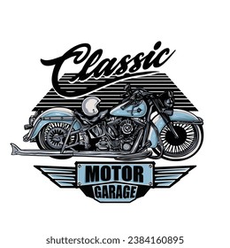 vector of vintage bike custom motorcycle illustration