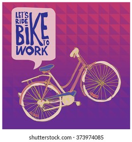 vector vintage bike go to work
