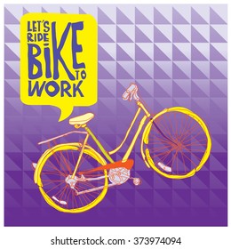 vector vintage bike go to work
